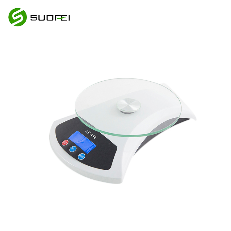 Suofei SF-450 Tempered Glass 5Kg Food Scale Electronic Weight Digital Kitchen Scale 