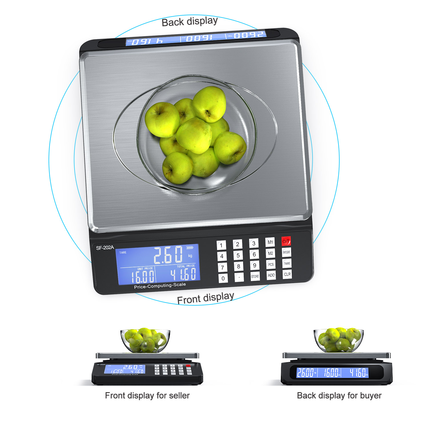 Suofei SF-202A 30kg Digital Weighing Electronic Price Platform Weighing Computing Scale 